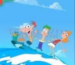 Финиъс и Фърб сърфират   Phineas and Fеrb  cowabunga candace
