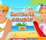 Двойка на плажа Swimsuits couple